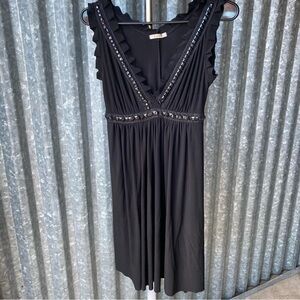 Y2K Black Ruffle Embellished Baby Doll Dress Size Medium M